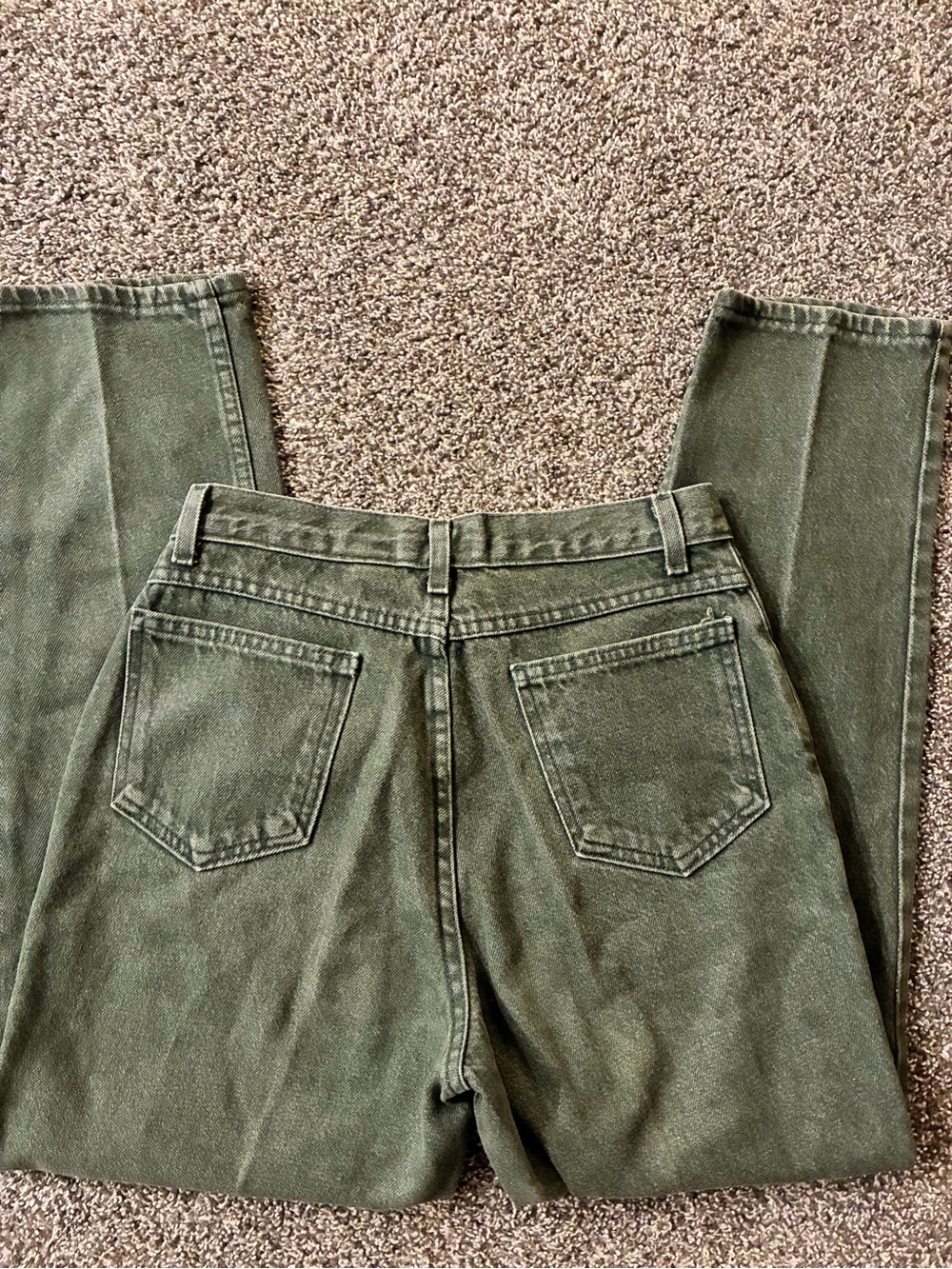 Women’s Olive Green Straight-Leg Jeans - Picture 5 of 5